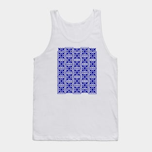 Dark Blue Floral by ellenaJ Design Tank Top